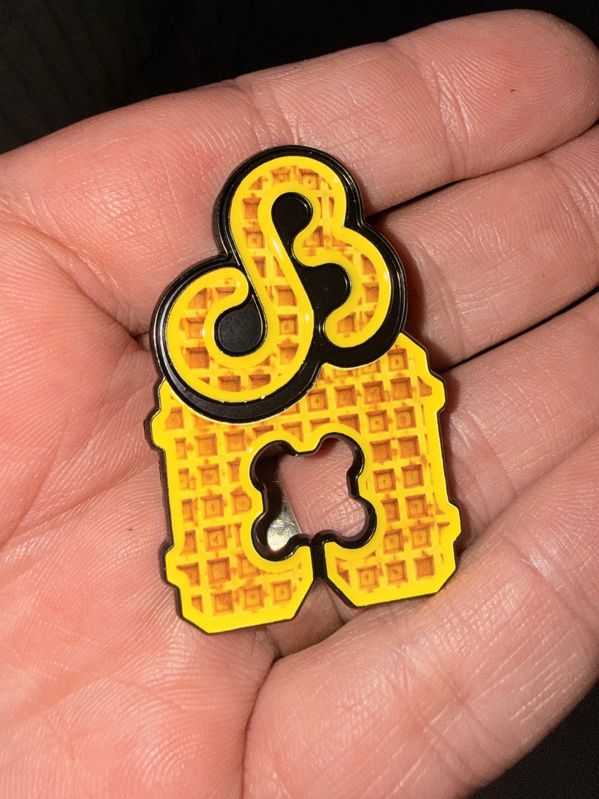 Waffle DB Bread Tag Enamel Hatpin