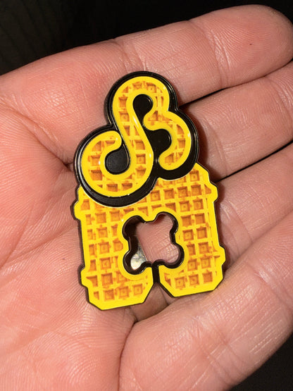Waffle DB Bread Tag Enamel Hatpin